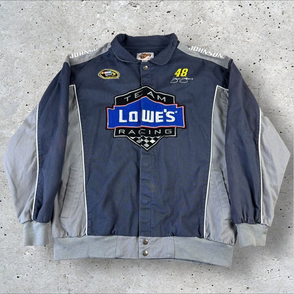 Vintage Nascar Jimmy Johnson Lowe's #48 Racing Jacket Size XL Winner's Circle